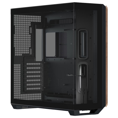 APNX V1 Wood Dual-Chamber PC Case w/ 4x RS120 Fans - Black