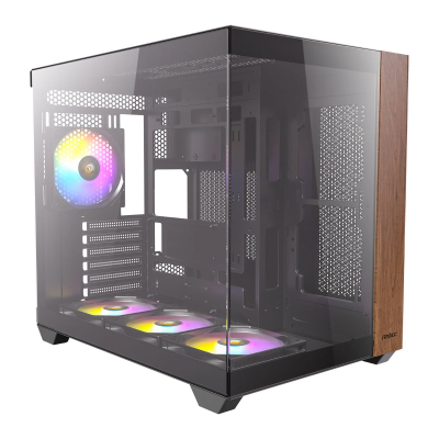 Antec CX800 Wood RGB Tempered Glass PC Case - Black