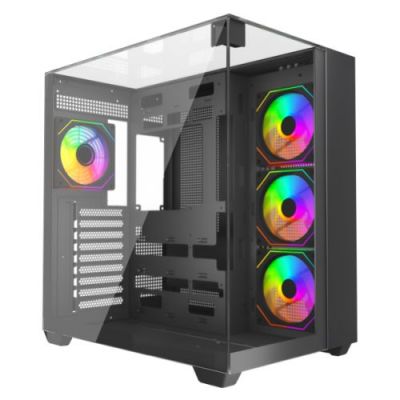 VIDA Visio ARGB Dual-Chamber PC Case - Black