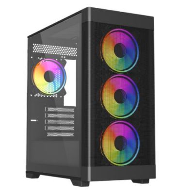 VIDA Zephyr V2 ARGB mATX PC Case - Black