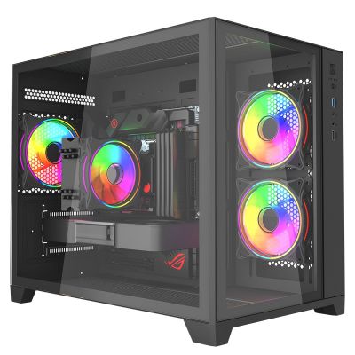 Vida Akira V2 Matx Dual-Chamber PC Case - Black