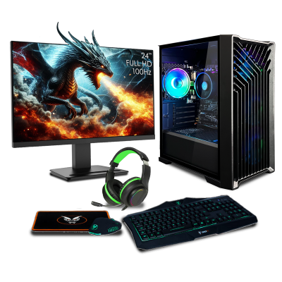 Fierce Pioneer Gaming PC Bundle | AMD Ryzen 5 4600G | 16GB RAM 3200Mhz | 250GB M.2 SSD