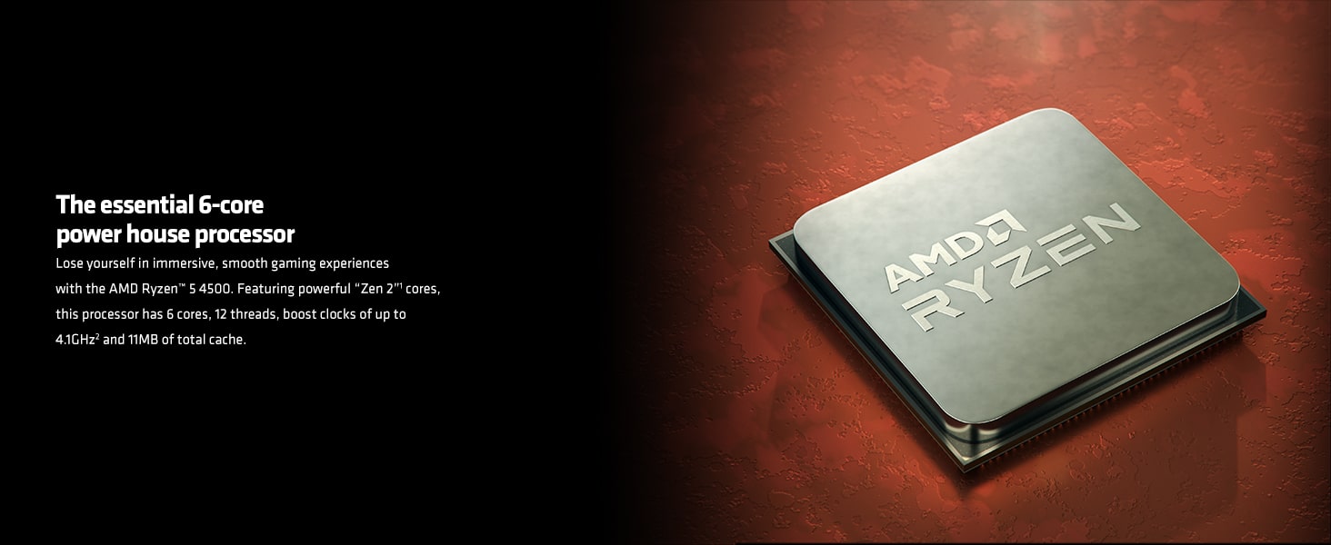 The Ryzen 5 4500 is a 6-core processor