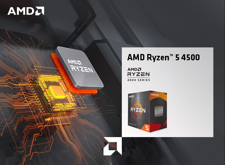 A Render of an AMD Ryzen 5 4500 CPU