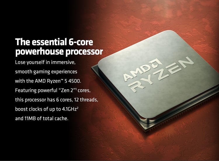 The Ryzen 5 4500 is a 6-core processor